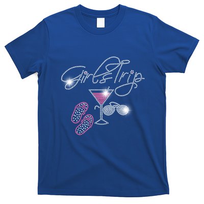 Girls Trip Martini Flip Flops Rhinestone Bling Mom Birthday Cool Gift T-Shirt