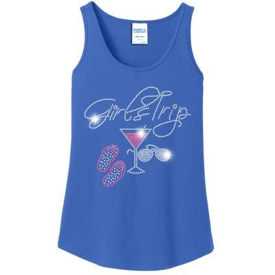 Girls Trip Martini Flip Flops Rhinestone Bling Mom Birthday Cool Gift Ladies Essential Tank