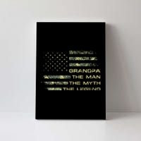 Grandpa The Man The Myth The Legend Fathers Day Camo US Flag Canvas