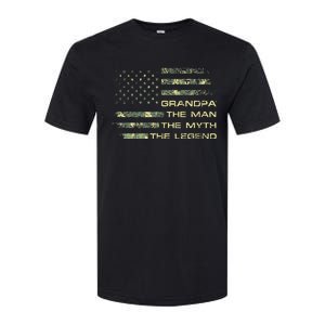 Grandpa The Man The Myth The Legend Fathers Day Camo US Flag Softstyle CVC T-Shirt