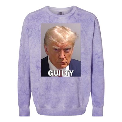 Guilty Trump Mugshot Colorblast Crewneck Sweatshirt