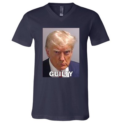 Guilty Trump Mugshot V-Neck T-Shirt