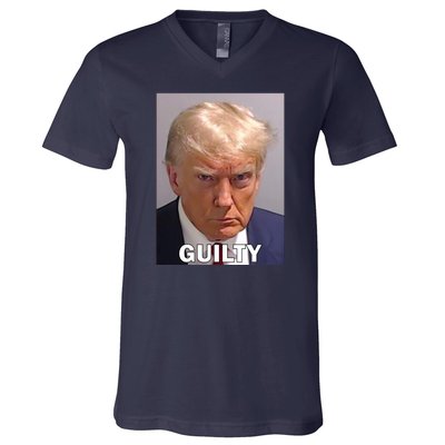 Guilty Trump Mugshot V-Neck T-Shirt