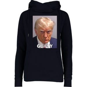 Guilty Trump Mugshot Womens Funnel Neck Pullover Hood