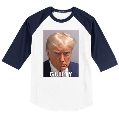 Guilty Trump Mugshot Baseball Sleeve Shirt