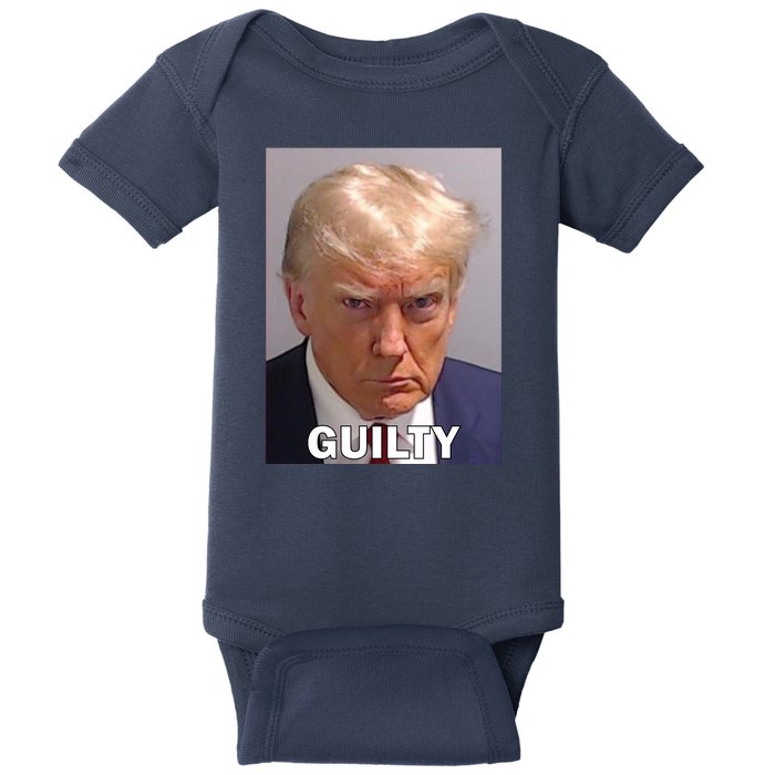 Guilty Trump Mugshot Baby Bodysuit