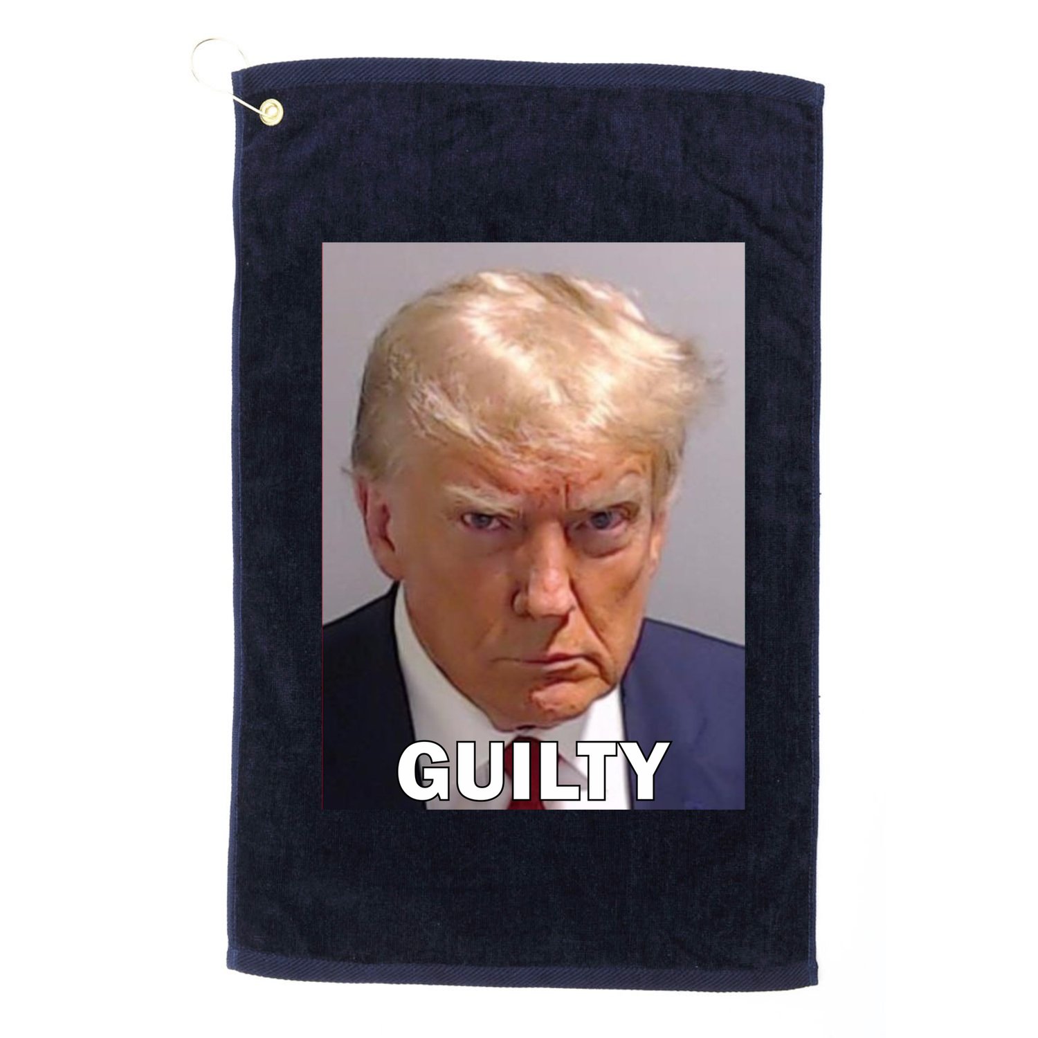 Guilty Trump Mugshot Golf Towel