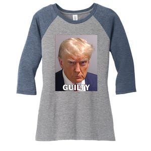 Guilty Trump Mugshot Women's Tri-Blend 3/4-Sleeve Raglan Shirt