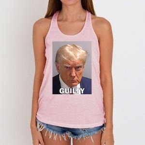 Guilty Trump Mugshot Women's Knotted Racerback Tank