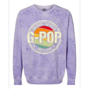 GPop The Man The Myth The Legend Grandfather Father's Day Colorblast Crewneck Sweatshirt