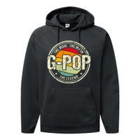 GPop The Man The Myth The Legend Grandfather Father's Day Performance Fleece Hoodie