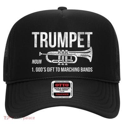 Gift To Marching Band Trumpet High Crown Mesh Back Trucker Hat