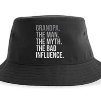 Grandpa The Man The Myth The Bad Influence Grandfather Sustainable Bucket Hat
