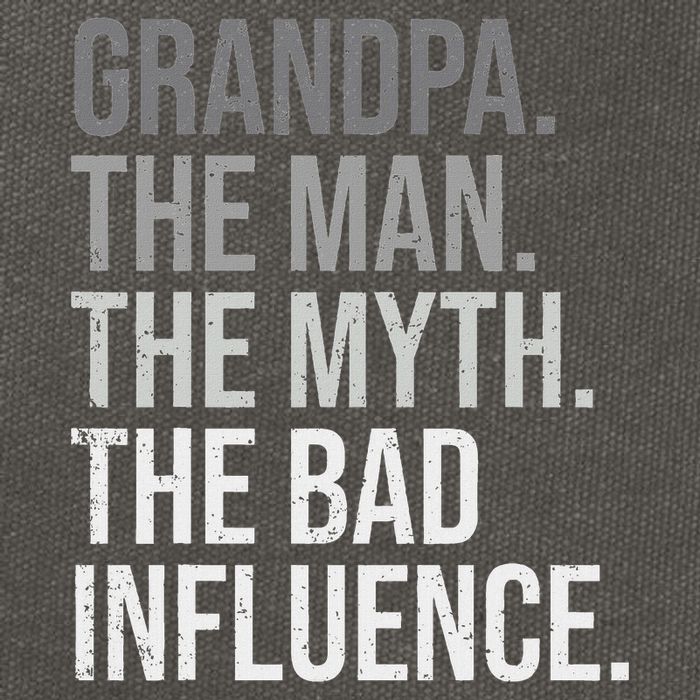 Grandpa The Man The Myth The Bad Influence Grandfather Cotton Canvas Backpack