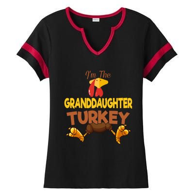 Granddaughter Turkey Matching Family Group Thanksgiving Gifts  Ladies Halftime Notch Neck Tee