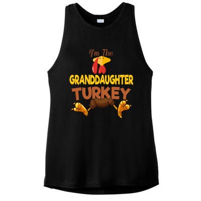 Granddaughter Turkey Matching Family Group Thanksgiving Gifts  Ladies PosiCharge Tri-Blend Wicking Tank