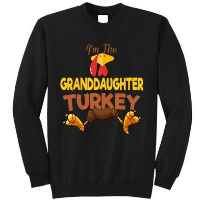 Granddaughter Turkey Matching Family Group Thanksgiving Gifts  Tall Sweatshirt