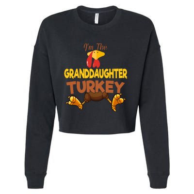 Granddaughter Turkey Matching Family Group Thanksgiving Gifts  Cropped Pullover Crew