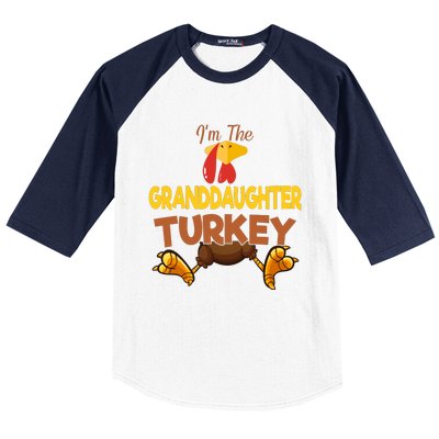 Granddaughter Turkey Matching Family Group Thanksgiving Gifts  Baseball Sleeve Shirt