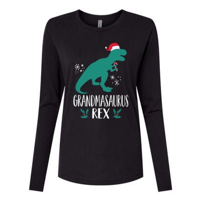 Grandmasaurus Trex Matching Family Christmas Dino Outfit Gift Womens Cotton Relaxed Long Sleeve T-Shirt