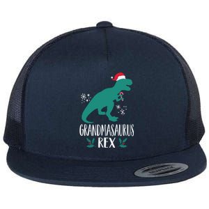 Grandmasaurus Trex Matching Family Christmas Dino Outfit Gift Flat Bill Trucker Hat