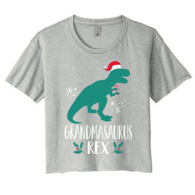 Grandmasaurus Trex Matching Family Christmas Dino Outfit Gift Women's Crop Top Tee