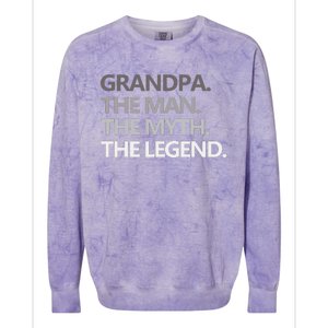 GRANDPA THE MAN THE MYTH THE LEGEND Men Gift Fathers Day Colorblast Crewneck Sweatshirt