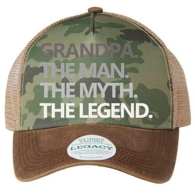 GRANDPA THE MAN THE MYTH THE LEGEND Men Gift Fathers Day Legacy Tie Dye Trucker Hat