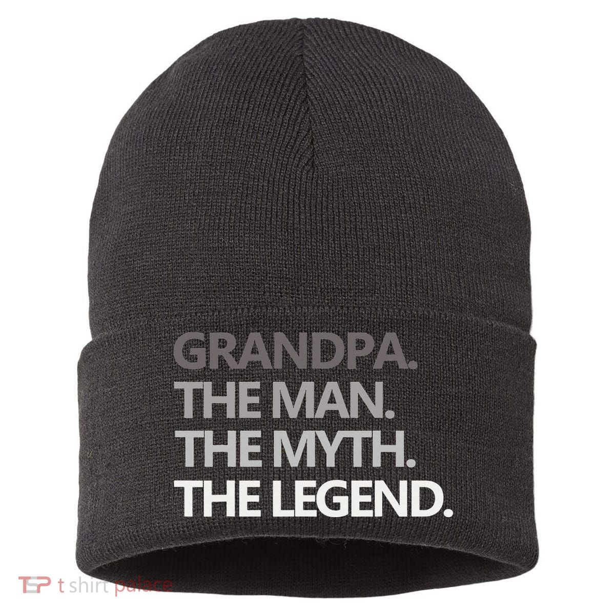 GRANDPA THE MAN THE MYTH THE LEGEND Men Gift Fathers Day Sustainable Knit Beanie