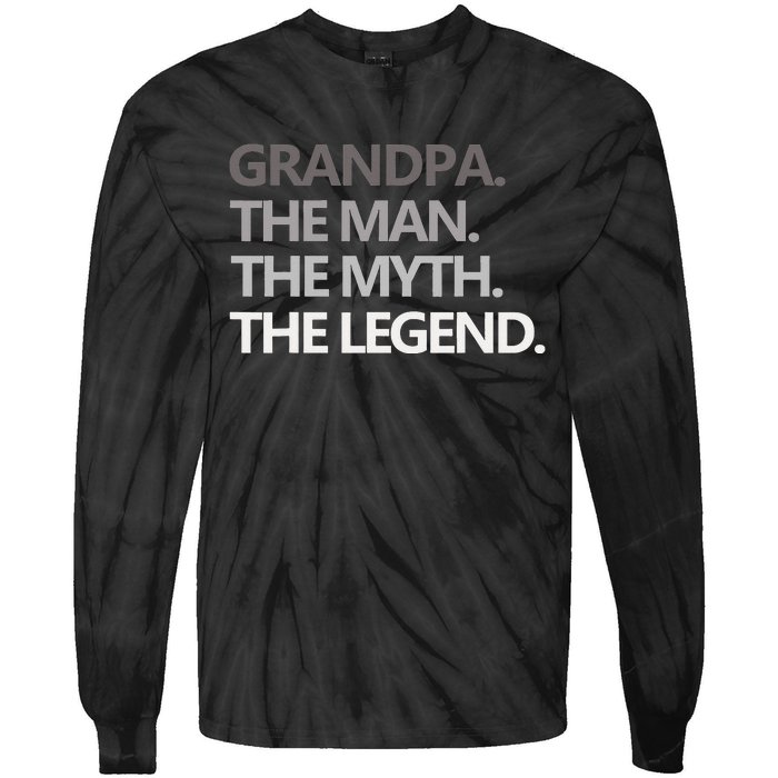 GRANDPA THE MAN THE MYTH THE LEGEND Men Gift Fathers Day Tie-Dye Long Sleeve Shirt