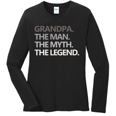 GRANDPA THE MAN THE MYTH THE LEGEND Men Gift Fathers Day Ladies Long Sleeve Shirt