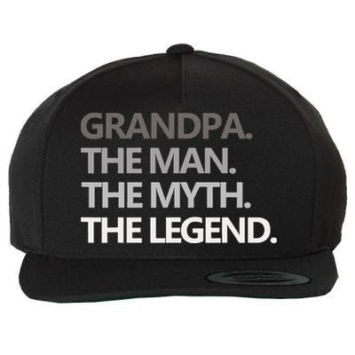 GRANDPA THE MAN THE MYTH THE LEGEND Men Gift Fathers Day Wool Snapback Cap
