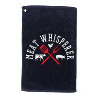 Grilling T Meat Whisperer Funny BBQ Chef Gift Platinum Collection Golf Towel