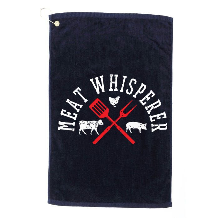 Grilling T Meat Whisperer Funny BBQ Chef Gift Platinum Collection Golf Towel