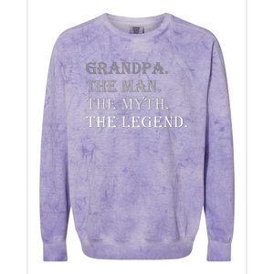 Grandpa The Man The Myth The Legend Colorblast Crewneck Sweatshirt