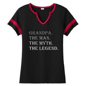 Grandpa The Man The Myth The Legend Ladies Halftime Notch Neck Tee