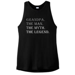 Grandpa The Man The Myth The Legend Ladies PosiCharge Tri-Blend Wicking Tank