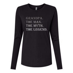 Grandpa The Man The Myth The Legend Womens Cotton Relaxed Long Sleeve T-Shirt