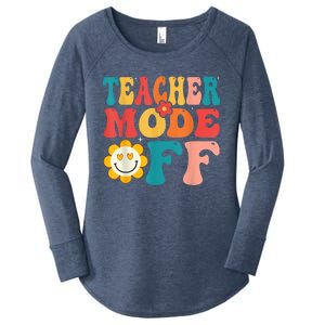 Groovy Teacher Mode Off Last Day Of School Summer Break Women's Perfect Tri Tunic Long Sleeve Shirt