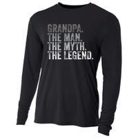 Grandpa The Man The Myth The Legend FatherS Day Cooling Performance Long Sleeve Crew