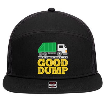 Garbage Truck Meaningful Gift 7 Panel Mesh Trucker Snapback Hat