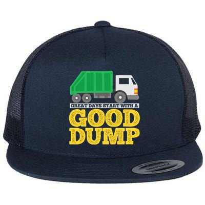 Garbage Truck Meaningful Gift Flat Bill Trucker Hat