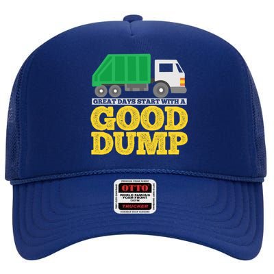 Garbage Truck Meaningful Gift High Crown Mesh Back Trucker Hat