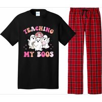 Groovy Teaching My Boos Crew Funny Ghost Halloween Teacher Pajama Set