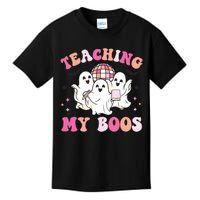 Groovy Teaching My Boos Crew Funny Ghost Halloween Teacher Kids T-Shirt