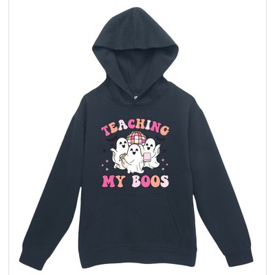 Groovy Teaching My Boos Crew Funny Ghost Halloween Teacher Urban Pullover Hoodie