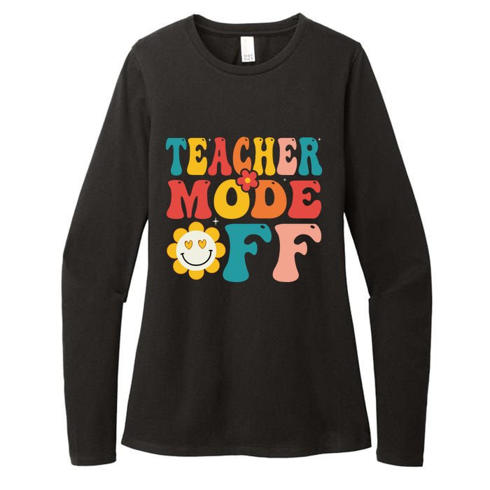 Groovy Teacher Mode Off Last Day Of School Summer Break Womens CVC Long Sleeve Shirt