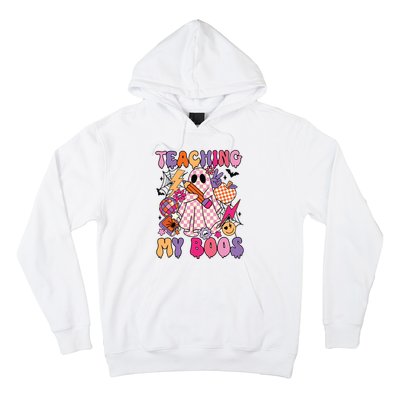 Groovy Teaching My Boos Disco Ball Ghost Halloween Teacher Hoodie