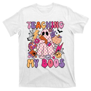 Groovy Teaching My Boos Disco Ball Ghost Halloween Teacher T-Shirt