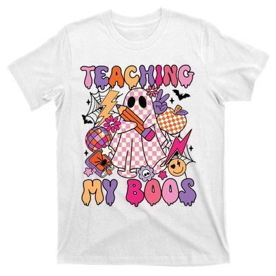 Groovy Teaching My Boos Disco Ball Ghost Halloween Teacher T-Shirt